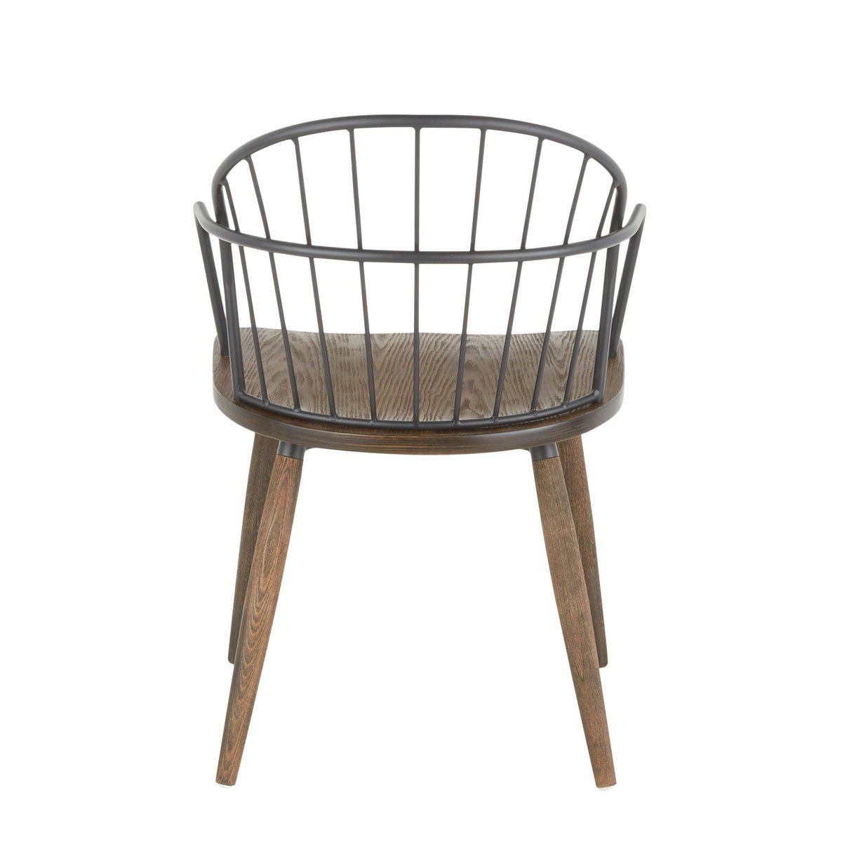 Farmhouse Office Chair with Spindle-Back Design - Dark Brown