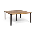 9-Piece Acacia Wood Outdoor Patio Dining Set with X-Back Chairs - Teak Finish