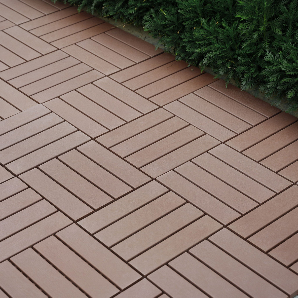 Interlocking Deck Tiles 44 Pack with Easy Click Installation - Dark Brown or Dark Gray