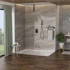 Dual Shower Head 16" Ceiling Mount Shower System with Pressure-Balanced Valve - Gray