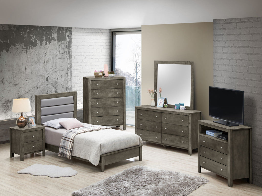 Transitional Modern Panel Bed with Wood Construction - Multiple Colors
