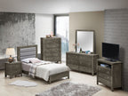 Transitional Modern Panel Bed with Wood Construction - Multiple Colors