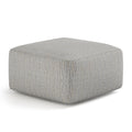Patterned Grey Melange Square Accent Pouf with Polystyrene Fill - Grey