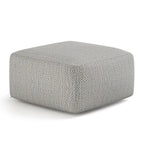 Patterned Grey Melange Square Accent Pouf with Polystyrene Fill - Grey