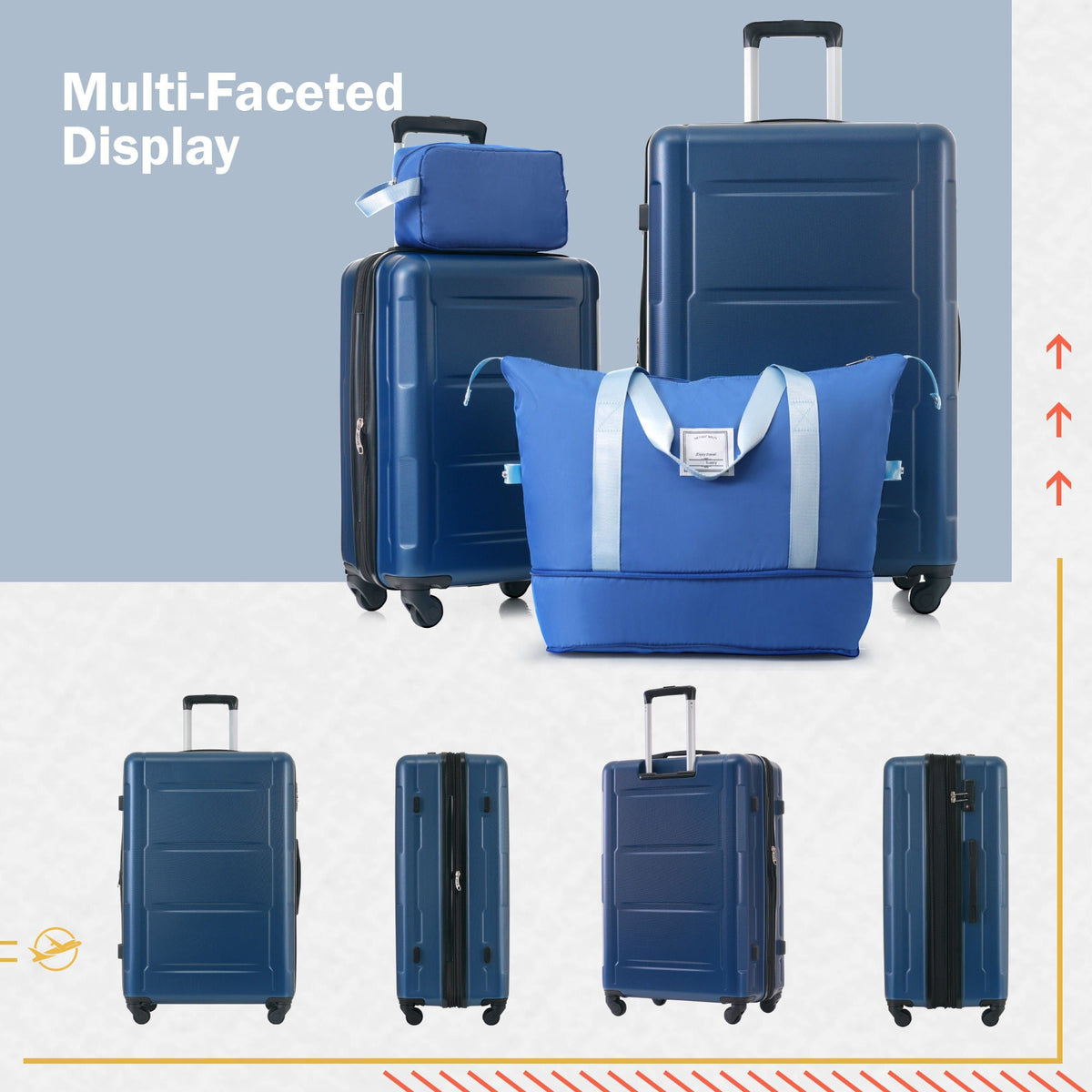 Expandable 2 Piece Luggage Set with TSA Lock and Spinner Wheels - Multiple Colors