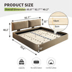 Cloud Bed Frame with Oversized Padded Movable Headboard - King