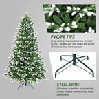 7FT Artificial Christmas Tree with White-Tipped PE & PVC Mix