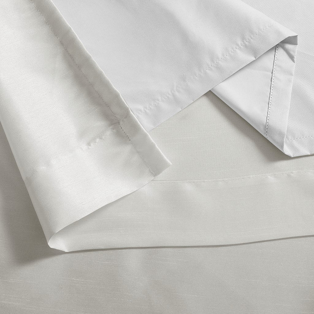 Twist Tab Total Blackout Window Curtain Panel with Thermal Lining - White