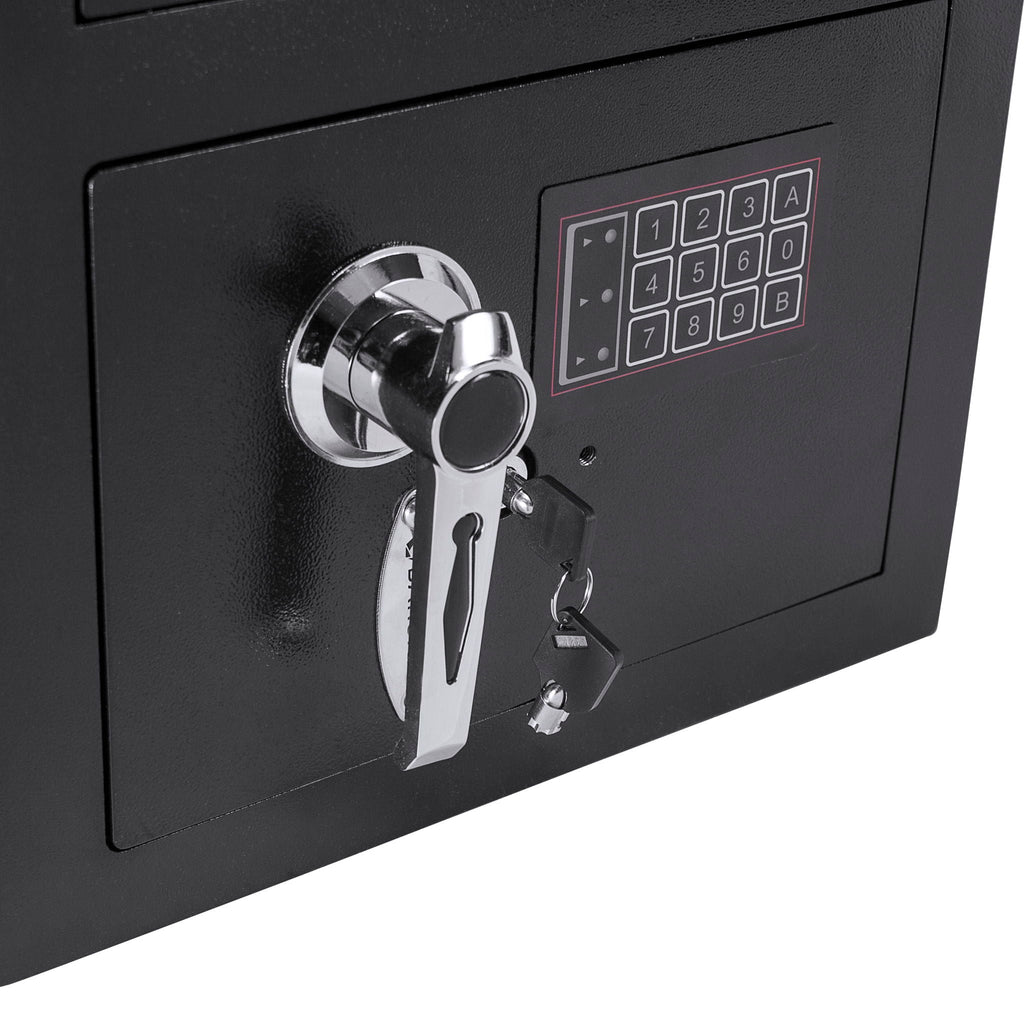 Durable Keypad Depository Safe with Dual PIN Access - Black