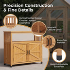 Wooden Patio Bar Table Set with Storage