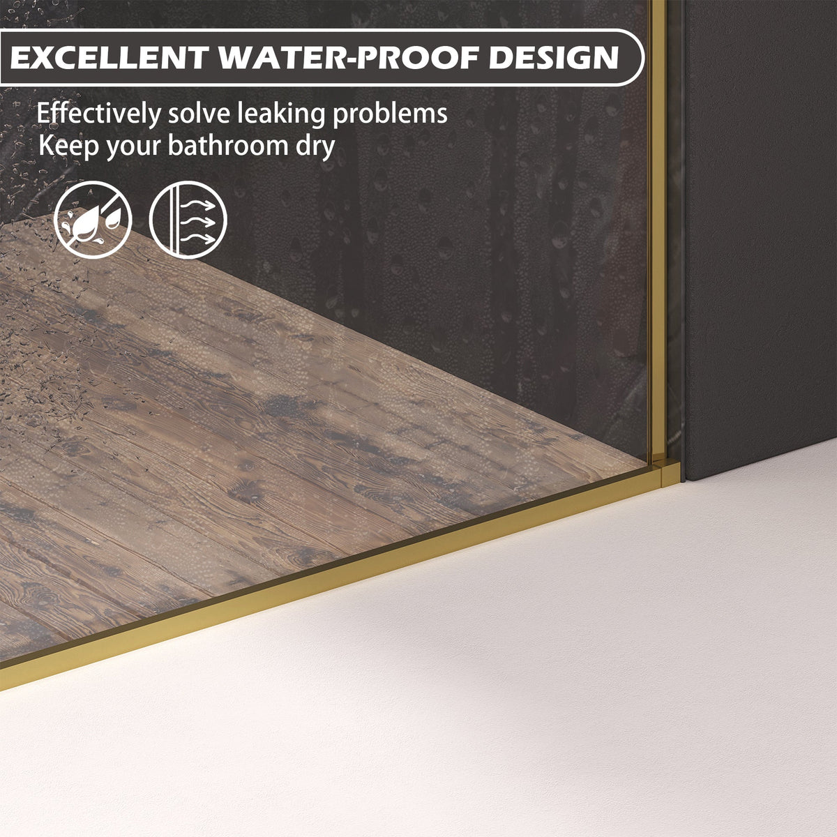 Frameless Sliding Shower Door with Soft-Close – Clear Tempered Glass