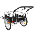 3-in-1 Heavy-Duty Bike Cargo Trailer with Steel Frame & Suspension - Black + Gray