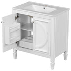 Double Sink Bathroom Vanity Set with Wall Mount Mirror Cabinet