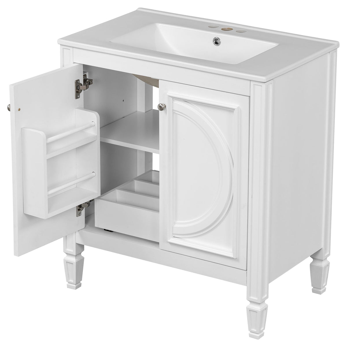 Double Sink Bathroom Vanity Set with Wall Mount Mirror Cabinet