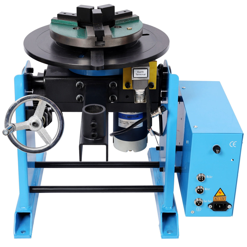 Heavy Duty Rotary Welding Positioner Turntable Table with Manual Tilt - Blue