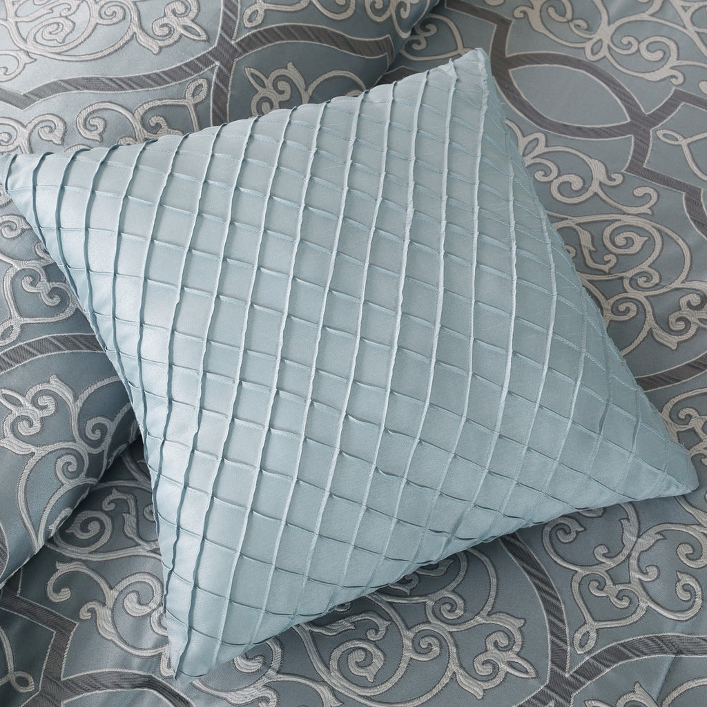12 Piece Blue King Comforter Set with Cotton Bed Sheets