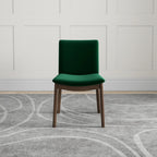 Mid-Century Modern Solid Wood Dining Chair Set with Fabric Upholstery - Multiple Colors