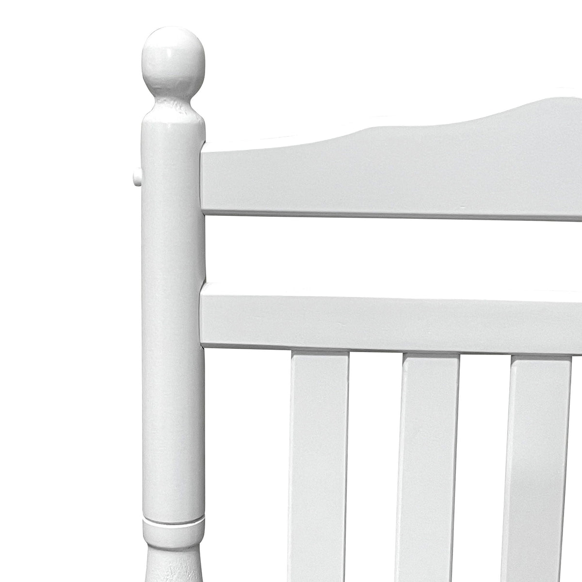 Balcony Porch Adult Rocking Chair with Solid Hardwood Frame - Available in Brown, Oak, or White