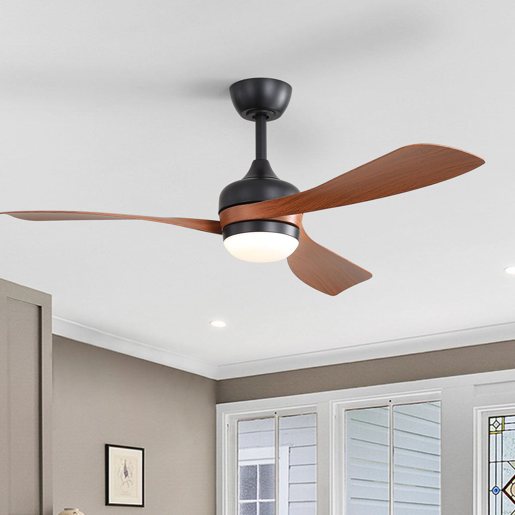 Ceiling Fan with Reversible DC Motor and Remote Control - White or Dark Brown
