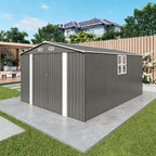 Outdoor Storage Shed with Lockable Doors - Dark Gray