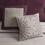 7 Piece Purple Faux Suede Comforter Set Full Size