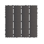 Plastic Interlocking Deck Tiles with Waterproof Construction - Dark Gray or Dark Brown