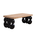 Ornate Scroll Base Coffee Table with Rectangular Top – Black or White
