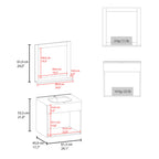 White Bathroom Set Vanity Sink with Mirror - 2 Doors, 1 Shelf