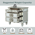 Mirrored Nightstand with Felt-Lined Drawer - Silver