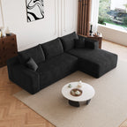 95" Cloud Sectional Sofa with Modern Minimalist Design - Black