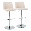 Contemporary Adjustable Barstool Set with Swivel & Rounded T Footrest - Multiple Colors
