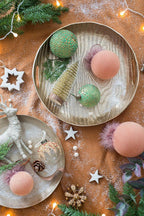 Glass Christmas Ball Ornaments with Hanging Loop - Light Brown