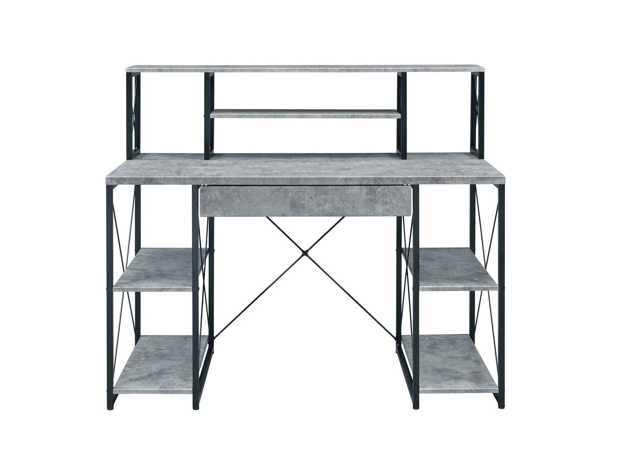 Amiel All Purpose Writing Desk with Storage - Black, Dark Gray, or White