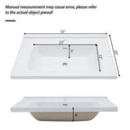 Modern Rectangular Vanity Top with Overflow – White