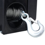 Reversible Electric Trailer Winch with Galvanized Wire Rope - Black