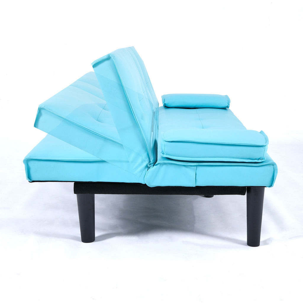 Foldable Sofa Bed with Cup Holder and Solid Wood Frame - Multiple Colors