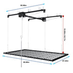 Overhead Garage Storage Rack with Crank System - Black or White
