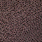 Cable Knitted Accent Pouf with Semi Rounded Design - Beige, Dark Brown, Dark Gray