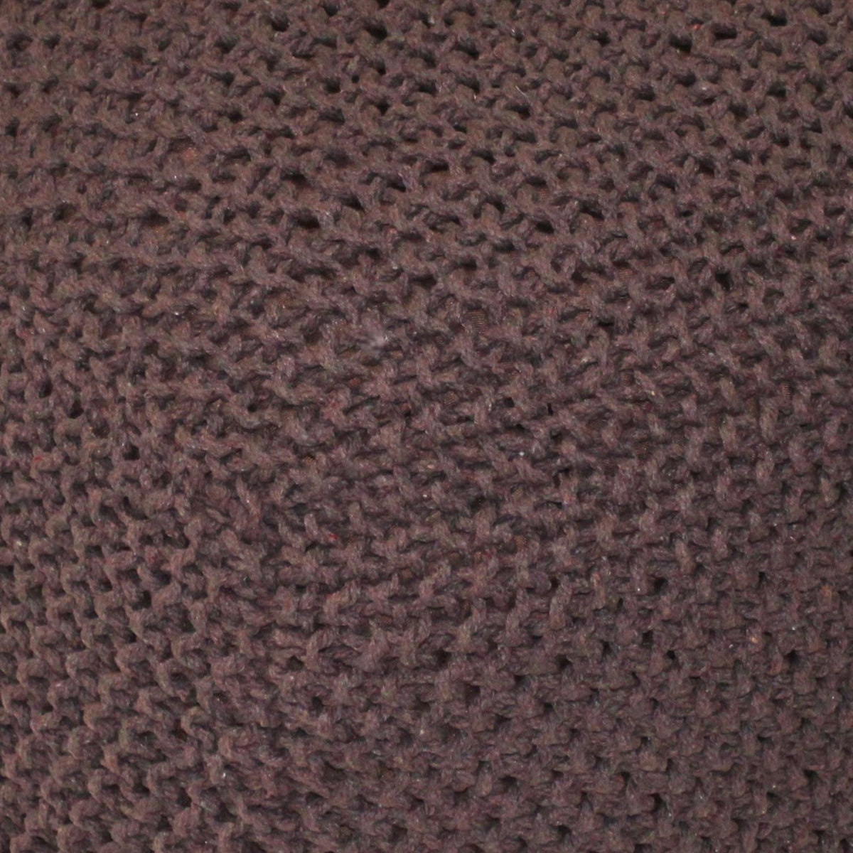 Cable Knitted Accent Pouf with Semi Rounded Design - Beige, Dark Brown, Dark Gray