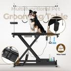 Height Adjustable Electric Pet Grooming Table with Heavy Duty Frame - Black or White