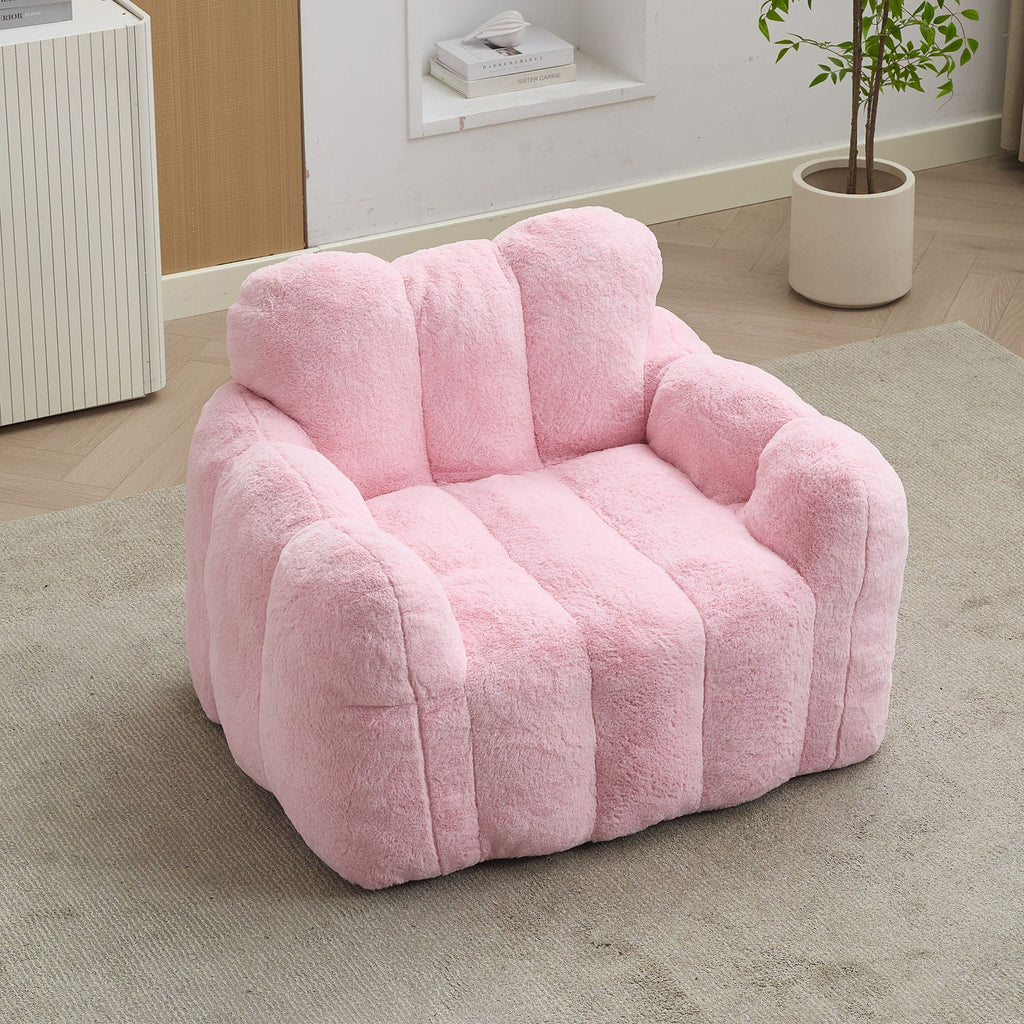 Lotus Style Compression Sofa Bean Bag with Ergonomic Design - White or Pink