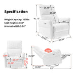 270° Power Swivel Rocker Recliner Chair, Light Gray