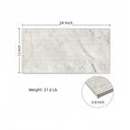 Textured Marble Decorative Tiles with Distinctive OL Finish - White / Natural