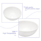 Modern Ceramic Circular Vessel Bathroom Sink with Stain Resistant Finish - White