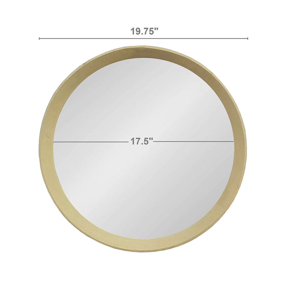 Transitional Mango Wood Wall Mirror with Frame - Multiple Colors
