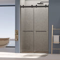 Dual Sliding Frameless Shower Door with Silent Soft-Close Design - Matte