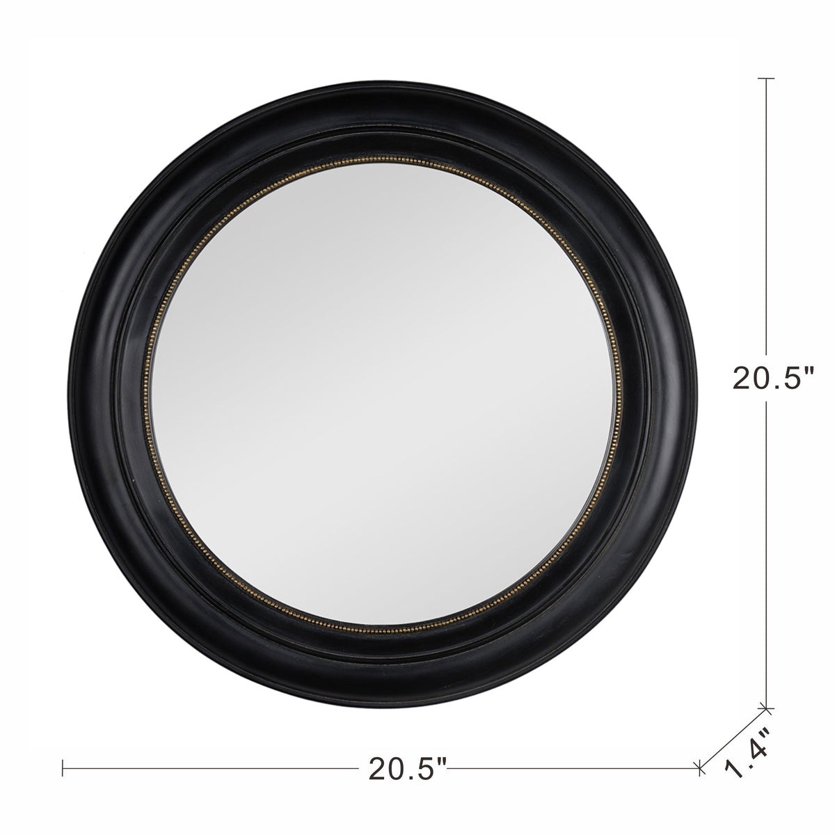 Round Wall Mirror with Black Frame - 20.5 Inch