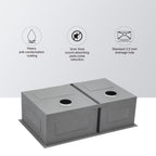 Modern Double Bowl Undermount Sink with 10" Deep Basins - Gray