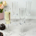 Oval Halo Acrylic Champagne Flutes with Unbreakable Design - Blue or White