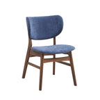 Bevis Side Chair Set with Padded Cushion - Blue or Dark Green